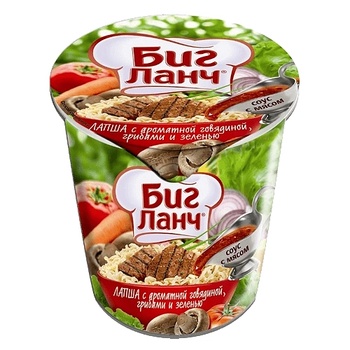 Image 1 of БИГ ЛАНЧ ИНСТАНТНИ НУДЪЛИ БИГ ЛАНЧ ГОВЕЖДО И ГЪБИ 65ГР КОФИЧКА