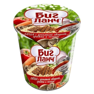 БИГ ЛАНЧ ИНСТАНТНИ НУДЪЛИ БИГ ЛАНЧ ГОВЕЖДО И ГЪБИ 65ГР КОФИЧКА