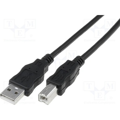 Digitus AK-300105-050-S USB 2.0, USB A vidlice, USB B vidlice, niklovaný, 5m, černý