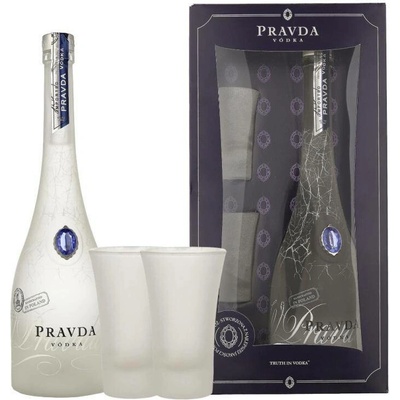 Pravda Vodka 40% 0,7 l (dárkové balení 2 panáky)