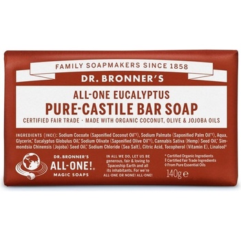 Dr Bronner's tuhé univerzálne bio mydlo All-One Eukalyptus 140 g