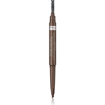 Rimmel Brow This Way молив за вежди с четка 2 в 1 цвят 002 Medium Brown 0.25 гр