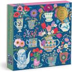 Galison - Puzzle Victoria Ball: Potted Teacups metal - 500 piese