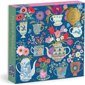 Galison - Puzzle Victoria Ball: Potted Teacups metal - 500 piese