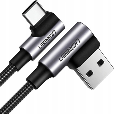 Ugreen US176, USB-USB-C, naklonený 3A, 1m, černý