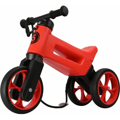 FUNNY WHEELS Rider SuperSport 2v1 červené/červené s popruhem a tichými koly