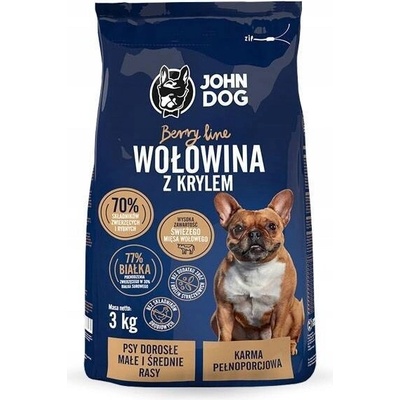 JOHN DOG BERRY LINE HOVĚZÍ S KRYLEM 3 kg