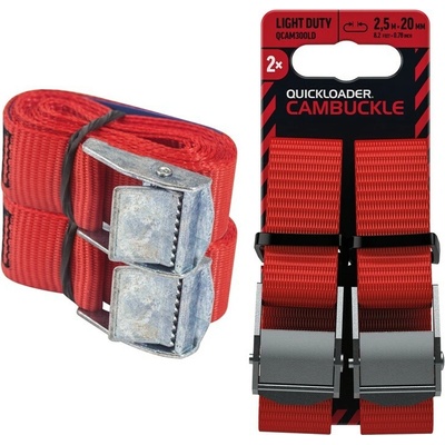 Upínací popruh se sponou 300kg 2,5 m × 20 mm, sada 2 ks