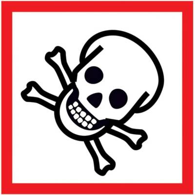 Walteco Symbol GHS 06 – TOXICKÉ 100x100mm, samolepka Množství: 1 ks , 20137