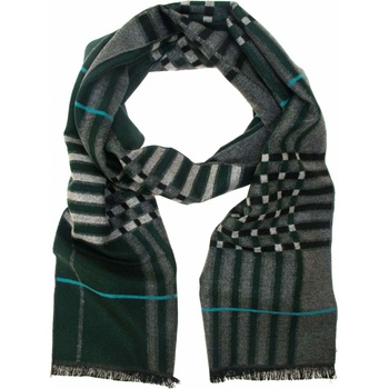 Šedý šál s farebným vzorom