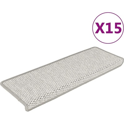 zahrada-XL Samolepicí nášlapy na schody sisal 15 ks 65 x 21 x 4 cm platina 326882