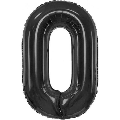 Godan Fóliový balónek B&C číslo 0 matná černá 85 cm