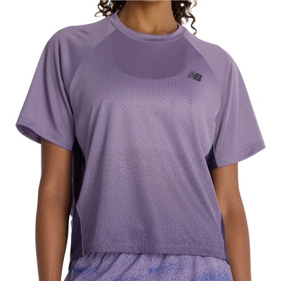 New Balance Дамска тениска New Balance Women's Viz-Tech Run T-Shirt Running shirt - Candied Violet - размер XS (916-6689-0211)