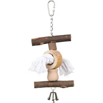 TRIXIE bird toy - Дървена играчка с камбана за папагали, 20 см