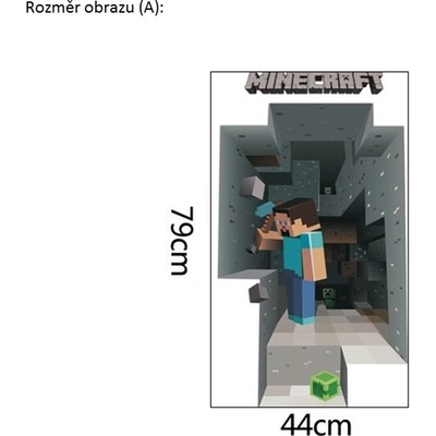 Živá Zeď Samolepka Minecraft Velikost: 79 x 44 cm – Zboží Dáma