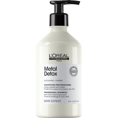 L´Oréal Professionnel Série Expert Metal Detox Professional Shampoo Antimetal Cleasing Cream čisticí šampon pro lesk a ochranu barvených vlasů 500 ml