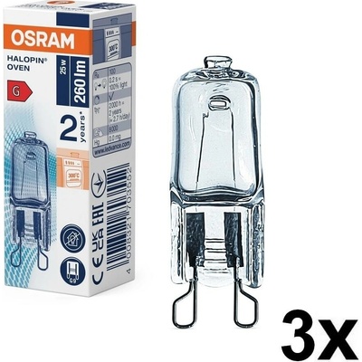 Osram SADA 3x žiaroviek do rúry HALOPIN G9/25W/230V 2700K - Osram P225758-3ks