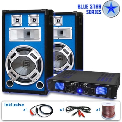 Electronic-Star PA комплект BLUE STAR серии 'BASSKICK' 1600W 1 усилвател 2 тонколони (BS-Basskick) (BS-Basskick)