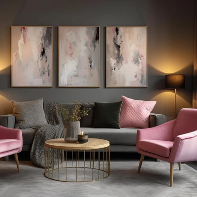 Decono Картини Пепеляво Розово и Сиво