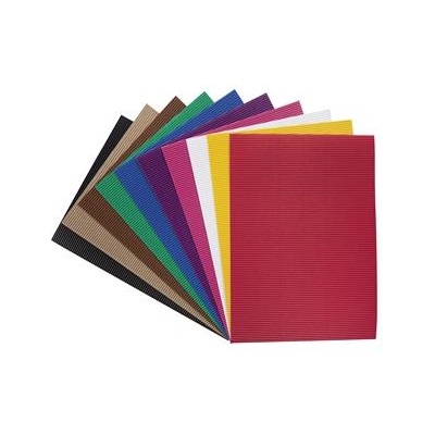 FOLIA Вълнообразен картон, 35x50 cm, 10 листа, FOLIA, смесени цветове 740309 (740309)