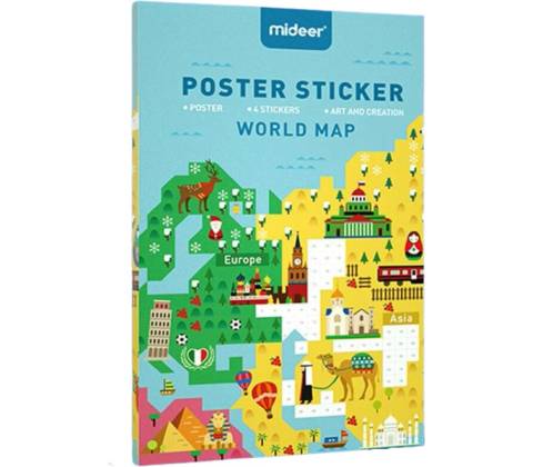 Mideer Mapa sveta samolepkový set