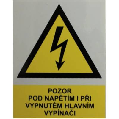 3.503 Tabulka č.4 Samolepící tabulka - symbol Pozor pod napětím