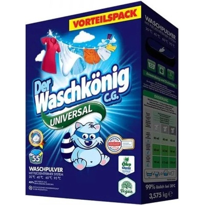 WaschKönig Universal prací prášek na praní bílého a světlého prádla 55 PD 3,575 kg