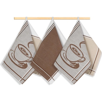 Bellatex Espresso 50 x 70 cm Béžová,Hnědá,Bílá 3 ks – Zboží Mobilmania