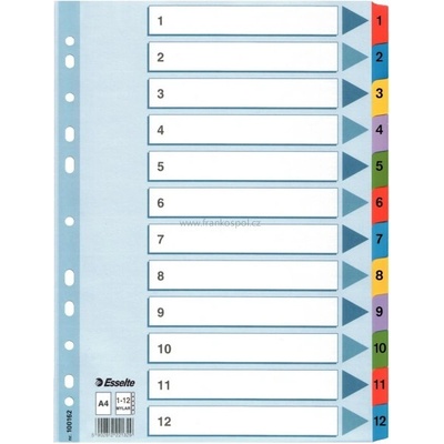 Rozdružovač ESSELTE, MYLAR 1-12 zesílený