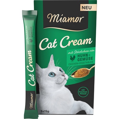Miamor 55x15г Cat Cream Miamor, лакомства за котки - пиле със зеленчуци