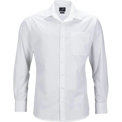 James & Nicholson pánska popelínová business košeľa s dlhým rukávom JN 642 white