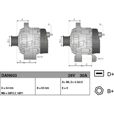 Alternátor DENSO (DE DAN603)