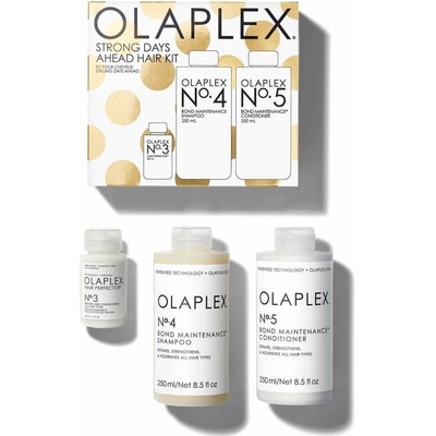 Olaplex Holiday Kit Strong Days Ahead 2023 - Šampon No. 4 250 ml + kondicionér No.5 250 ml + péče No. 3 50 ml Dárková sada