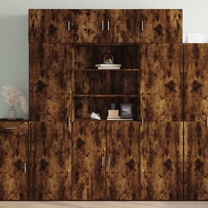 vidaXL Шкаф за съхранение, опушен дъб, 80x42, 5x225 см, инженерно дърво (3281347)