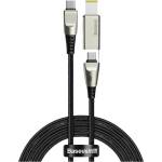 Baseus Кабел Baseus Flash Series 2-in-1 (CA1T2-B01), от USB C(м) към USB C(м)/адаптер за Lenovo лаптопи(м), 2m, черен (CA1T2-B01 / 48561)