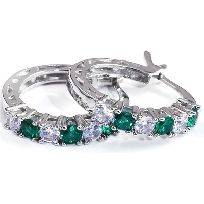 HARAHU Обеците ca-21731 - Сребърна / Зелена kp21731 (ca-21731)