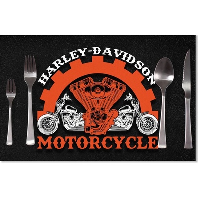 Sablio Prestieranie Harley-Davidson motor Čierne pozadie 40x30cm