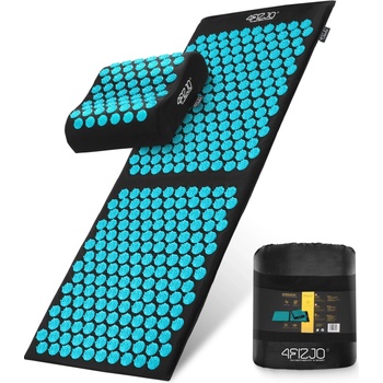 4FIZJO Ergo Akupresúrna podložka s vankúšom 110x42 - čierno tyrkysová