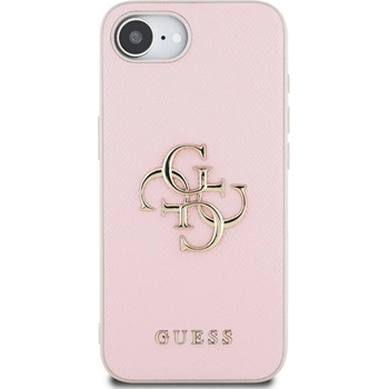 Image 1 of GUESS Гръб Guess за iPhone 16E, PU, Grained, 4G Metal Logo, Розов