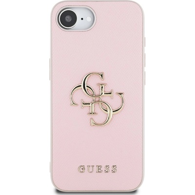 GUESS Гръб Guess за iPhone 16E, PU, Grained, 4G Metal Logo, Розов