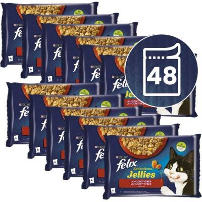 Felix Sensations Jellies hovězí kuře v želé 48 x 85 g