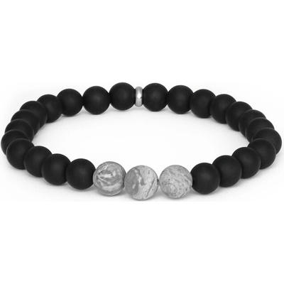 Agato Korálkový náramok z onyxu a jaspisu MINK138/21