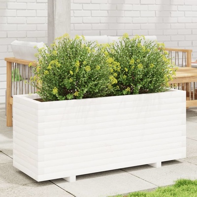 vidaXL truhlík bílý 110 x 40 x 49,5 cm masivní borové dřevo