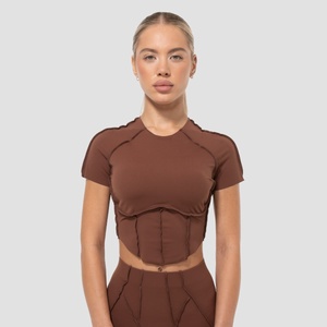 GymBeam Women‘s Cosmo Cropped T-shirt Brown M