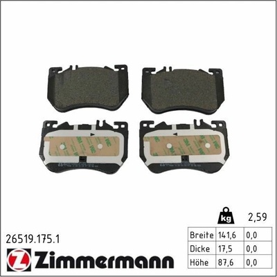 Sada brzdových destiček, kotoučová brzda ZIMMERMANN 26519.175.1