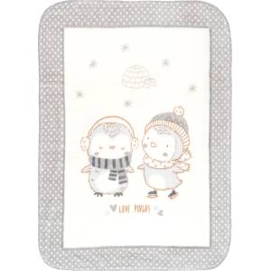 KikkaBoo Супер меко бебешко одеяло Kikkaboo - Love Pingus, 110 х 140 сm, Сиво (31103020083)