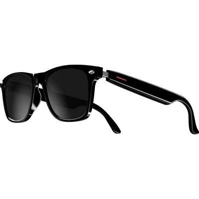 Nubi Смарт очила NUBI E13, Вградени говорители в рамката, Входящи обаждания, Музика, Bluetooth, Черни слънчеви (E13-BLACK)