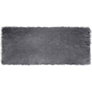Pure Line Home Килим tafalla с дълъг косъм, имитация на вълна, с анти-слип основа, Антрацит