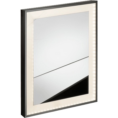Kapitan Правоъгълно/квадратно огледало с рамка в цвят черен мат и LED осветление (BM Mirror 40-100/ХХ frame55+LED)