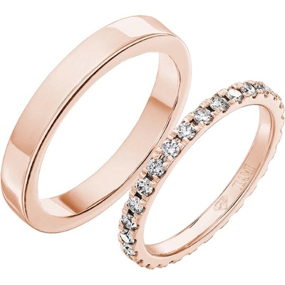 Tiami Snubní prsteny s diamanty Valentine Růžové zlato na míru RWEP20003